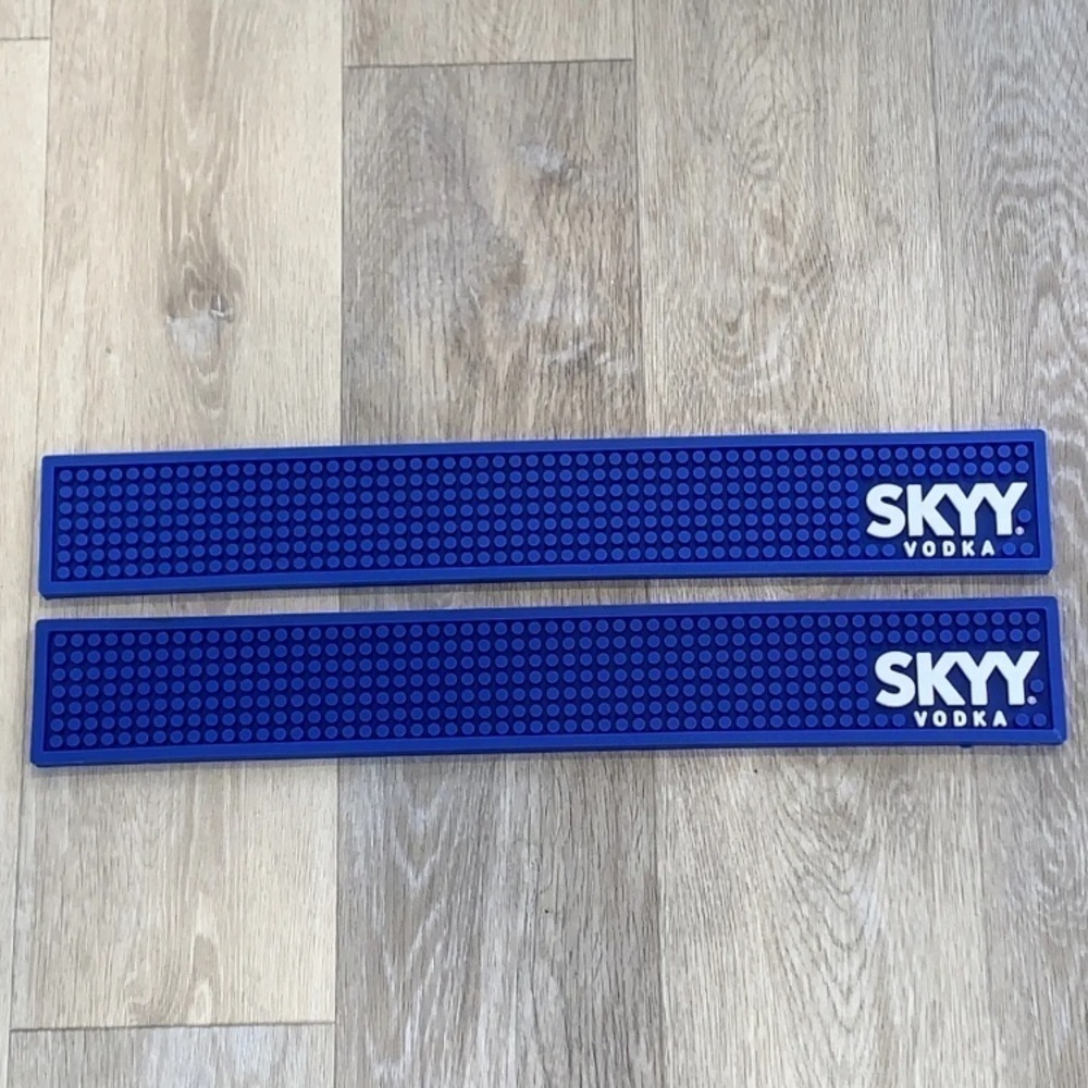 New Qty 2 Skyy Vodka Bar Spill Rail Mats 23”x3”
